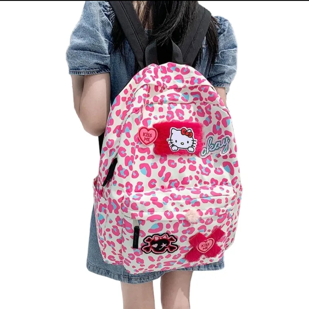 🆕 Hello Kitty Leopard Print Backpack 🎒 - Picture 2 of 12